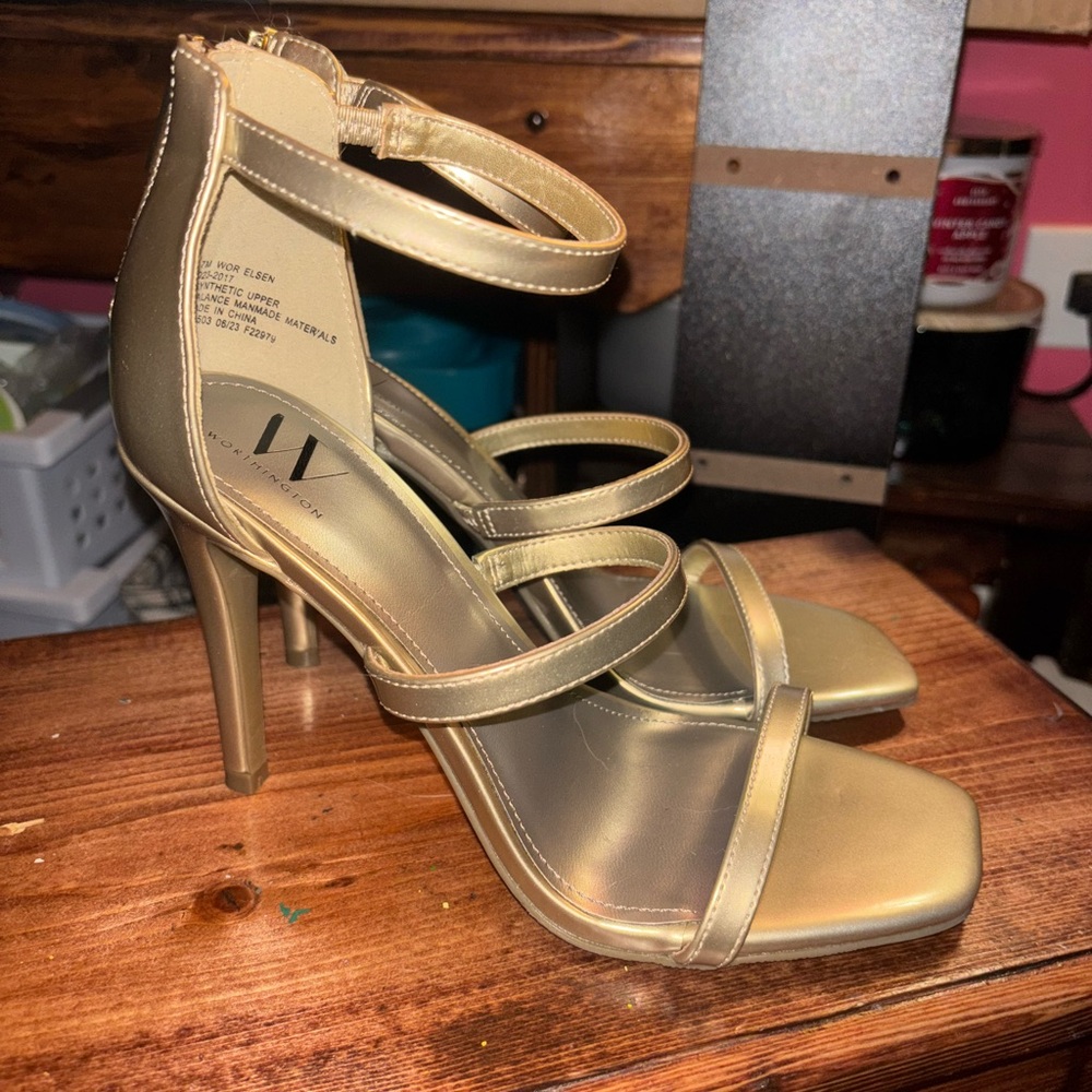 Worthington Gold Strappy Heels
